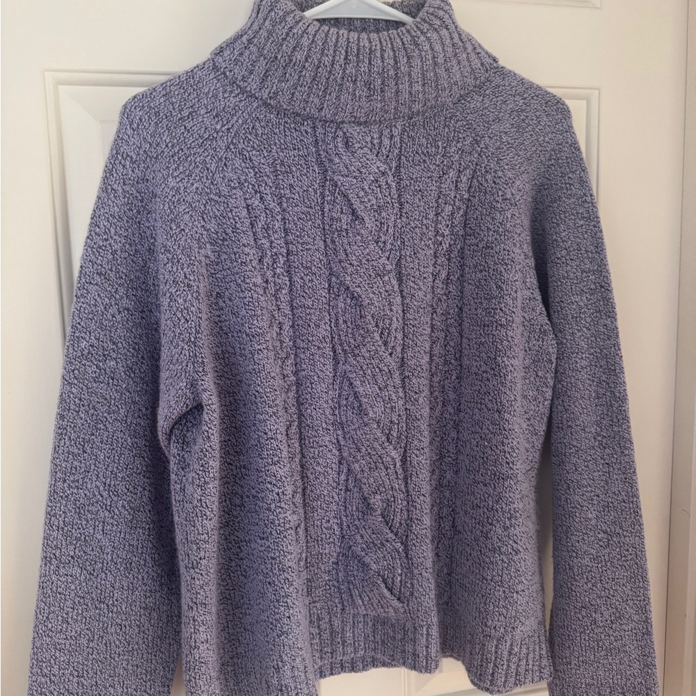 Carolyn Taylor Purple Knit Turtleneck Sweater